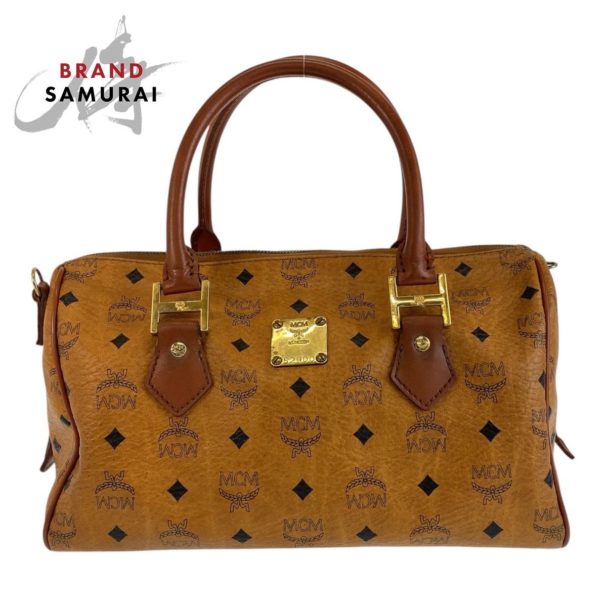 MCM エム シー エム ヴィセトス ブラウン ゴールド金具 レザー 