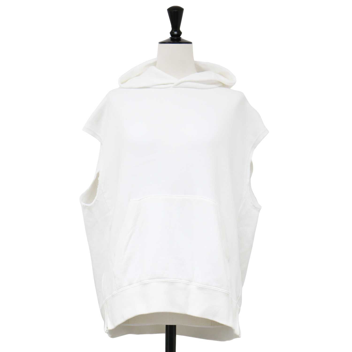 THYARD スヤード Plage 別注 パーカー ホワイト 白 サイズ | サイドジップ フーディー | SIDE ZIP パーカー プルオーバー ノースリーブ 裏毛 コットン | | トップス レディース