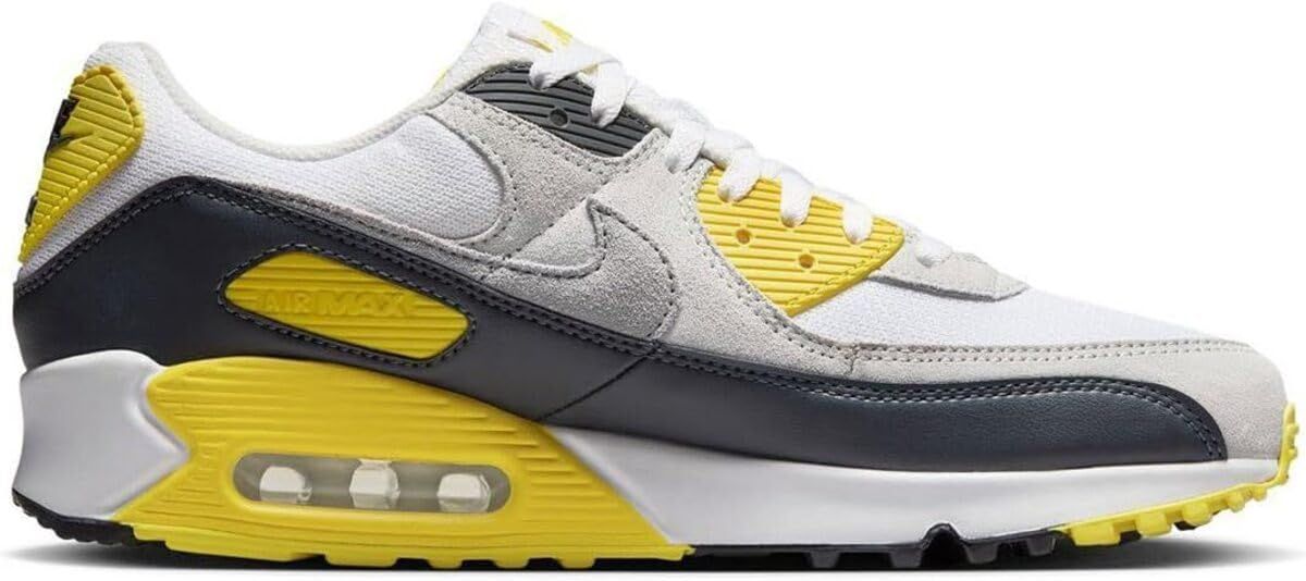 Nike Air Max 90 グレー/イエロー　新品 楽天市場】ナイキ マックス レザー 灰色 グレー 黄色 イエロー