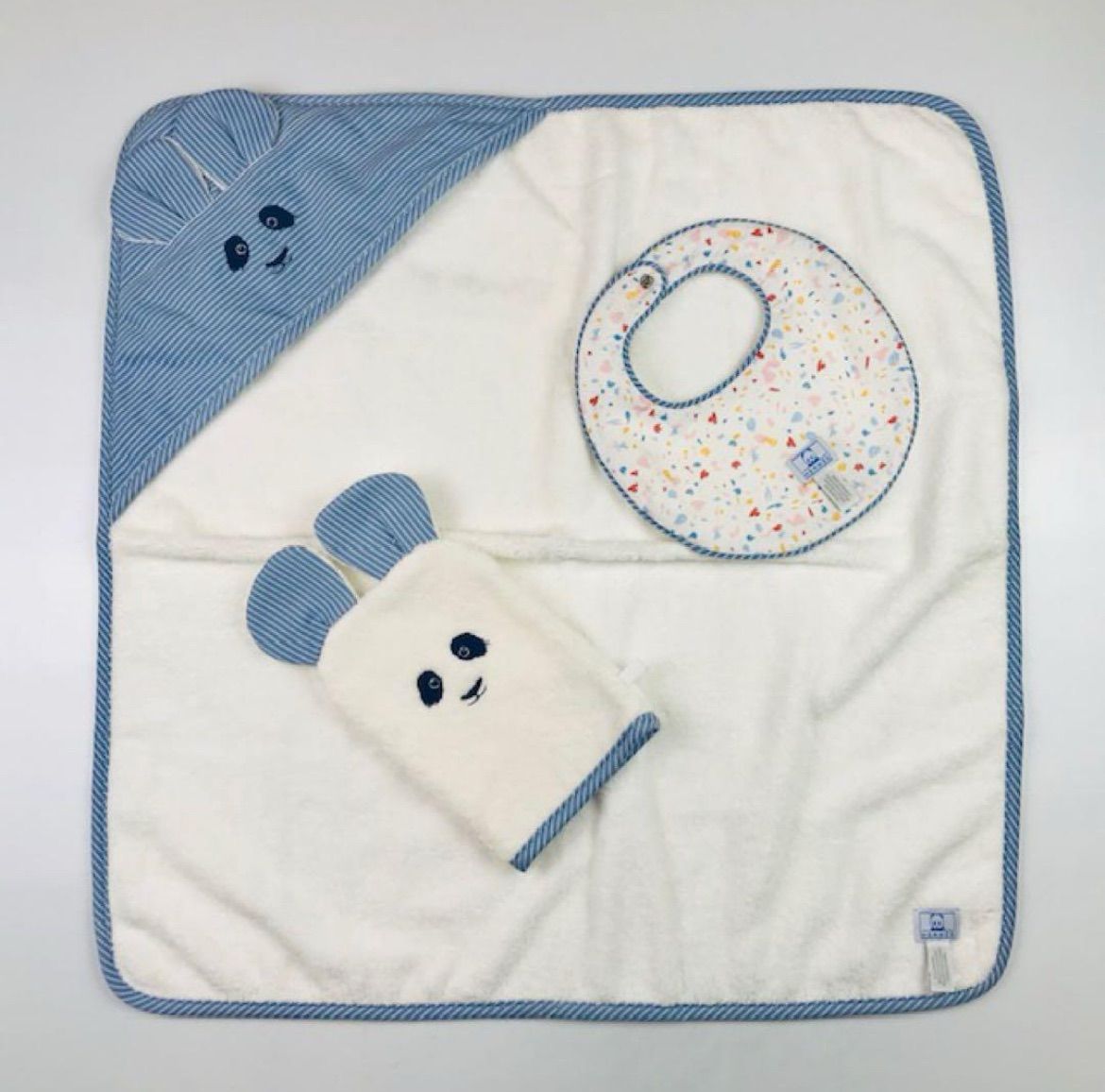 ♥ HERMES エルメス パスパス〔よだれかけ バスラップ ボディミトン〕ベビー3点セット|フランス製 ブランド 赤ちゃん