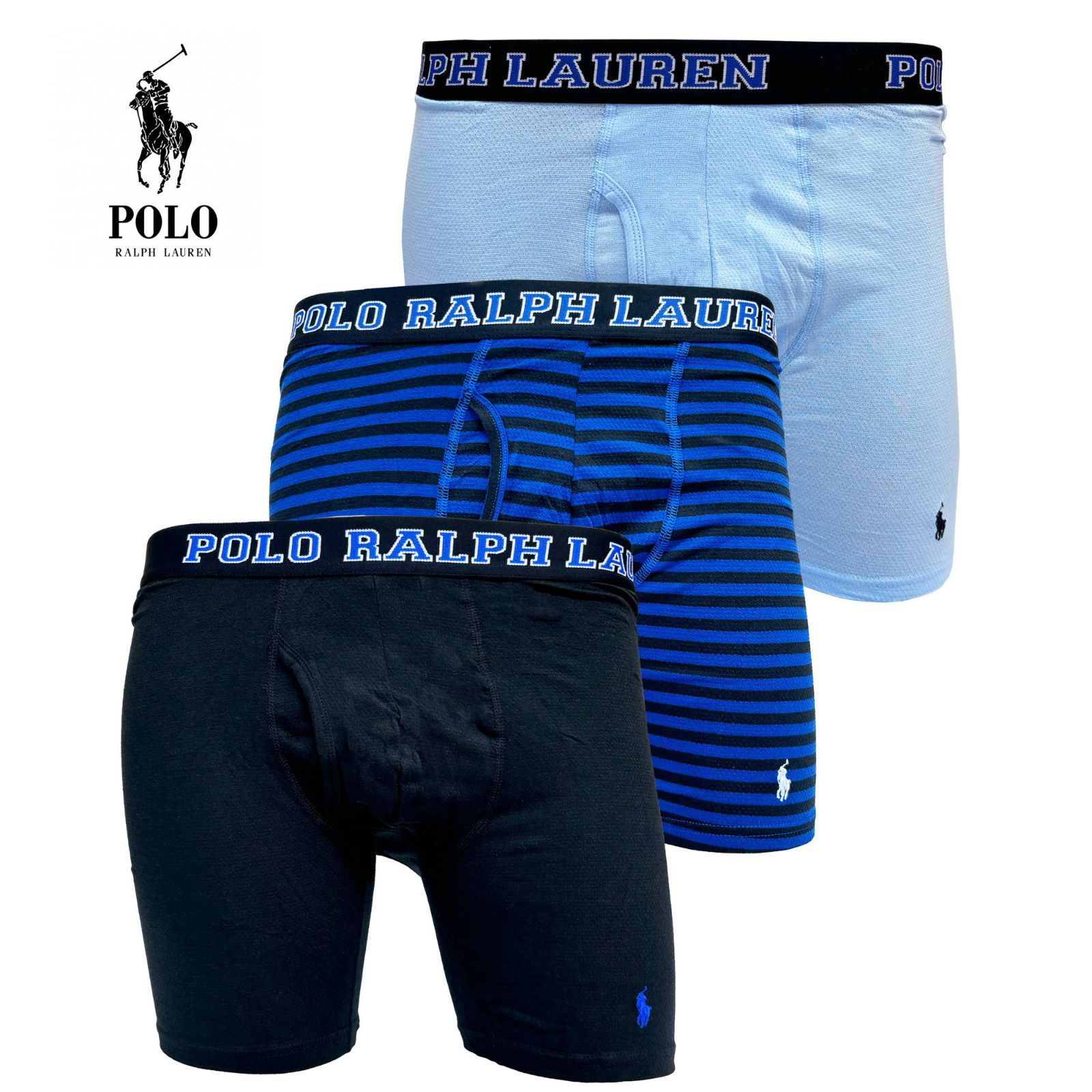 POLO Ralph Lauren ラルフローレン ラルフ ボクサーパンツ アンダーウェア 下着 3枚セット 3P 3SET ブラック サックス メンズ 男性 プレゼント ギフト クリスマス 誕生日