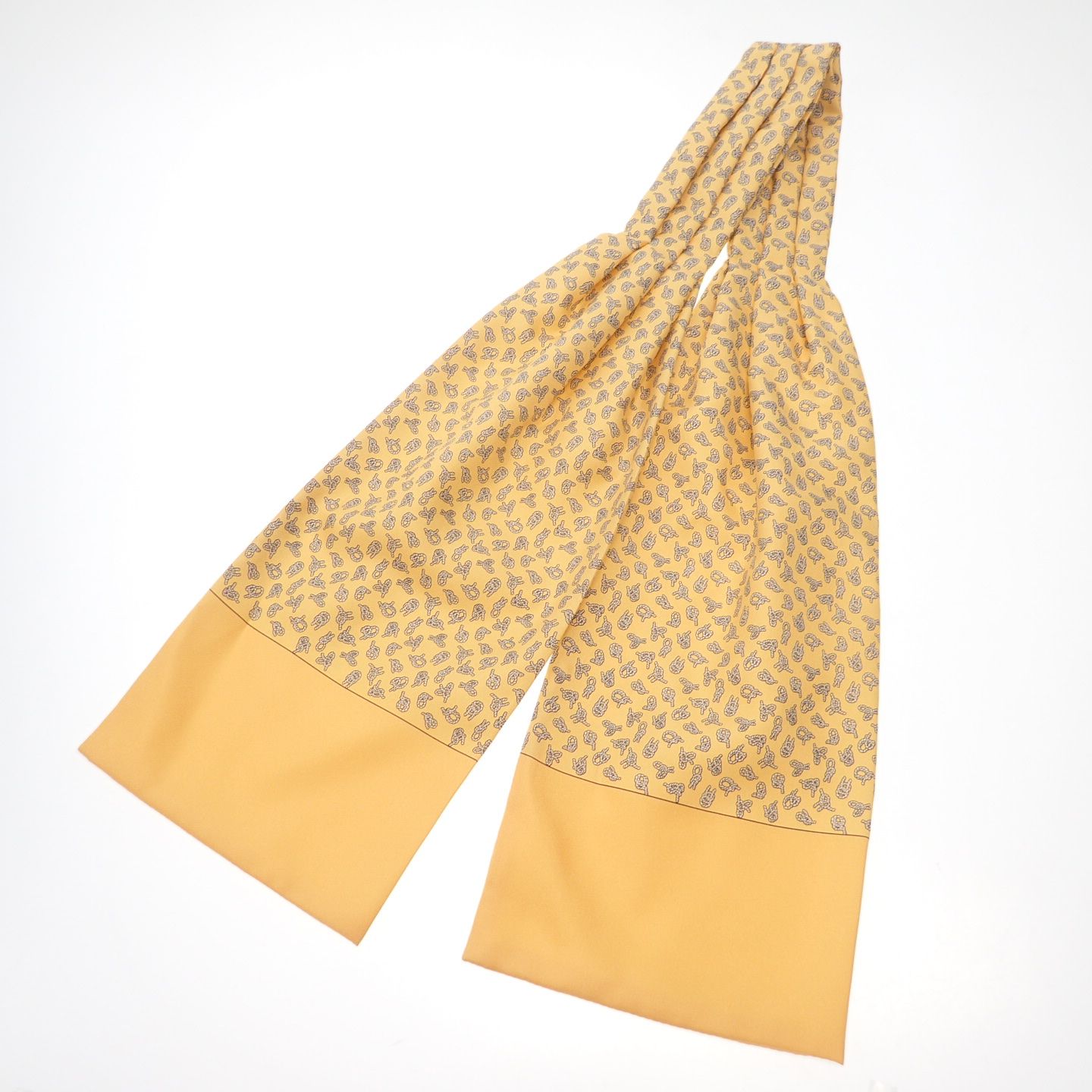 エルメス シルク イエロー　アスコットタイ 中古・古着通販】HERMES (エルメス) 馬柄 アスコットタイ イエロー