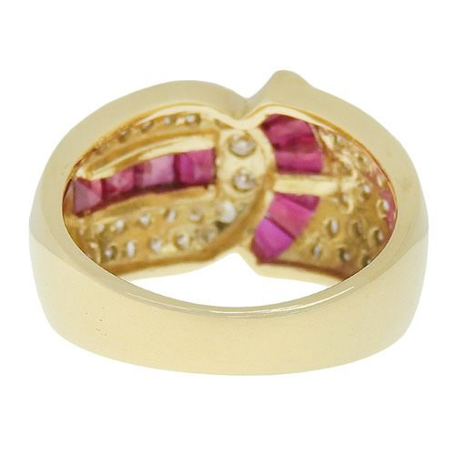 R1.26/D0.50 ルビー ダイヤモンド リング K18 イエローゴールド YG  