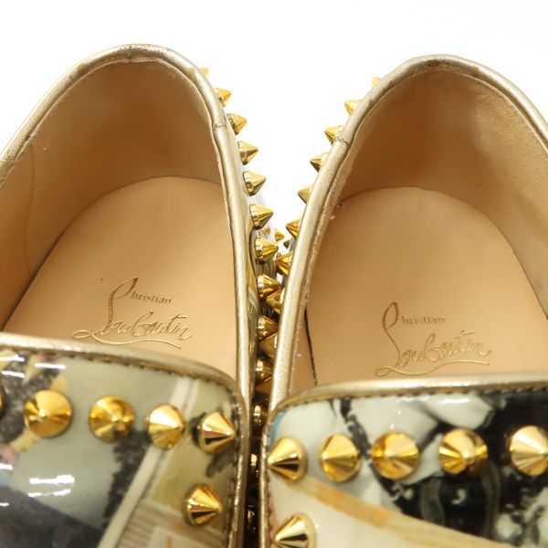 Christian Louboutin ピックボート 43 パテントレザー スパイク 