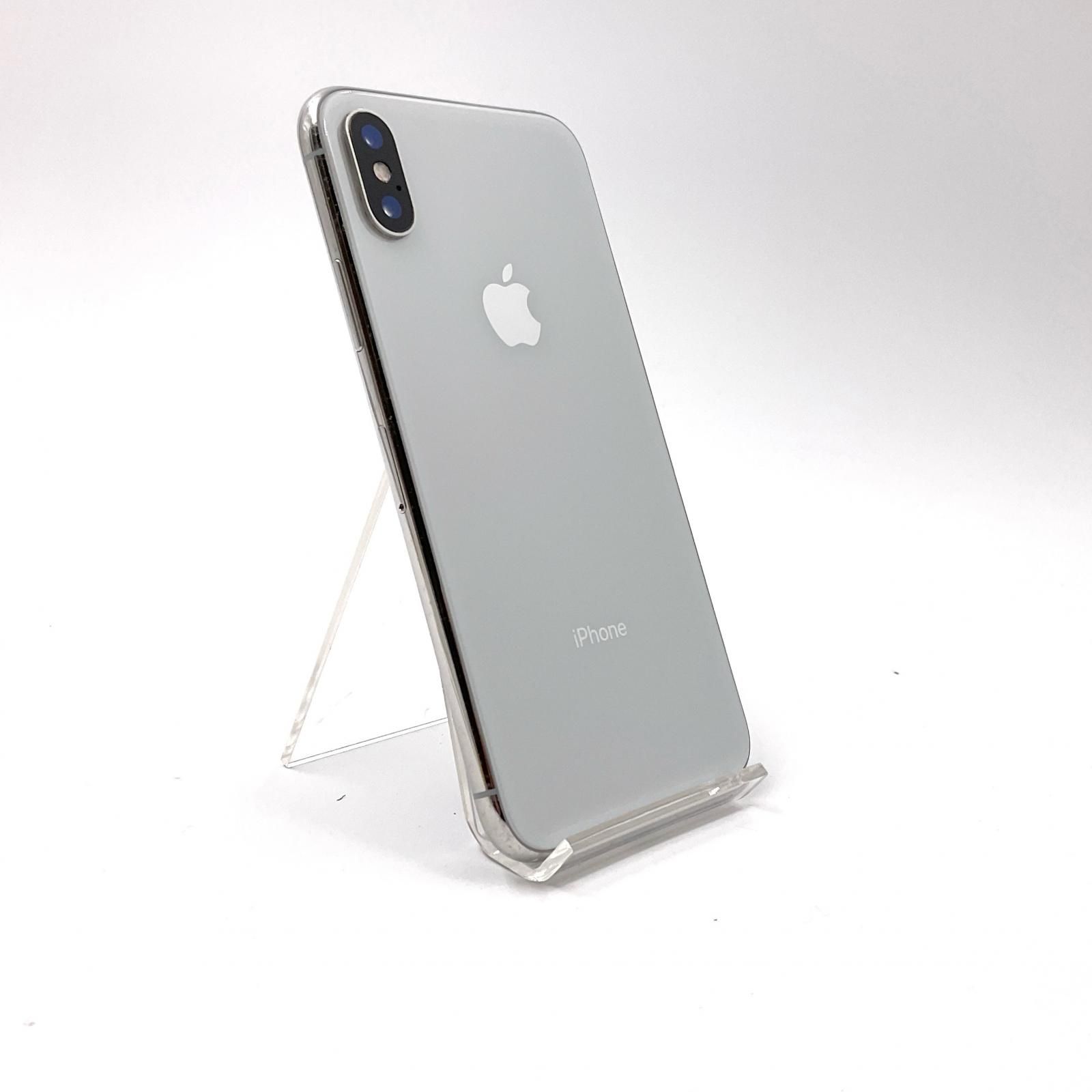 【全額返金保証】【最速発送】Apple iPhone X 256GB シルバー Softbank SIMフリー 動作確認済 81% 白ロム