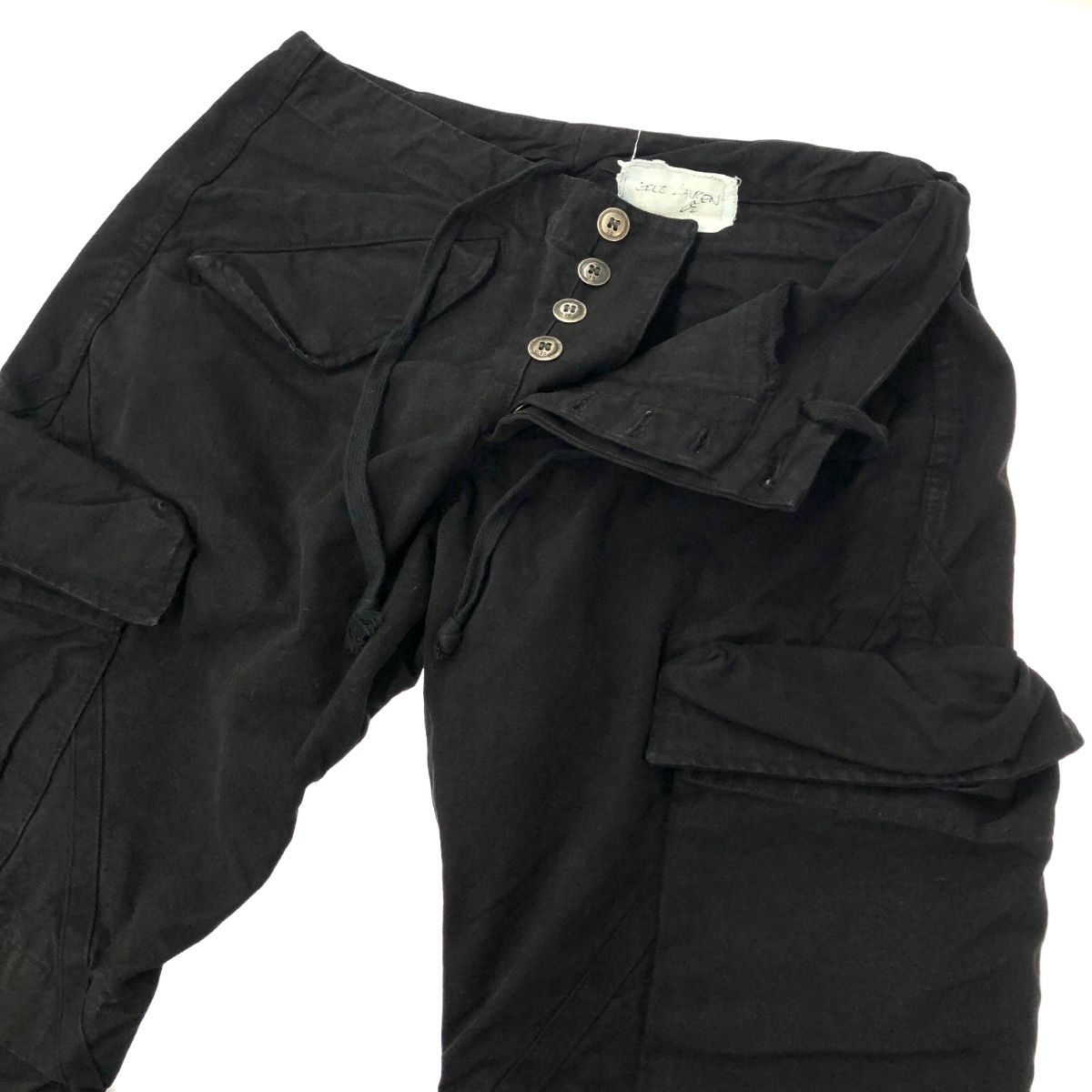 Greg Lauren グレッグローレン ブラッククロップドカーゴ パンツ