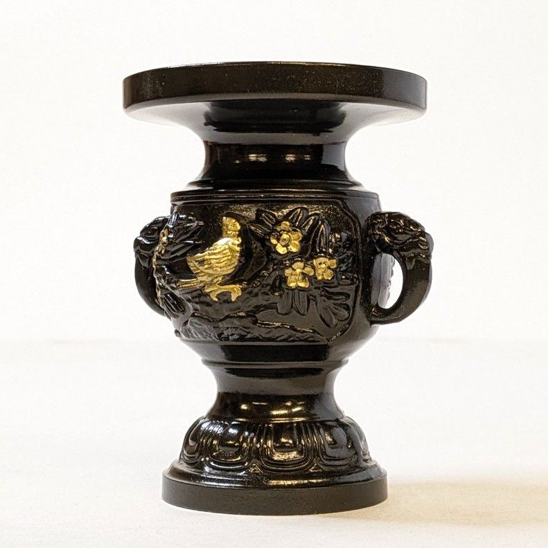 花立 花鳥風月 総高さ約10㎝ 仏具 地花