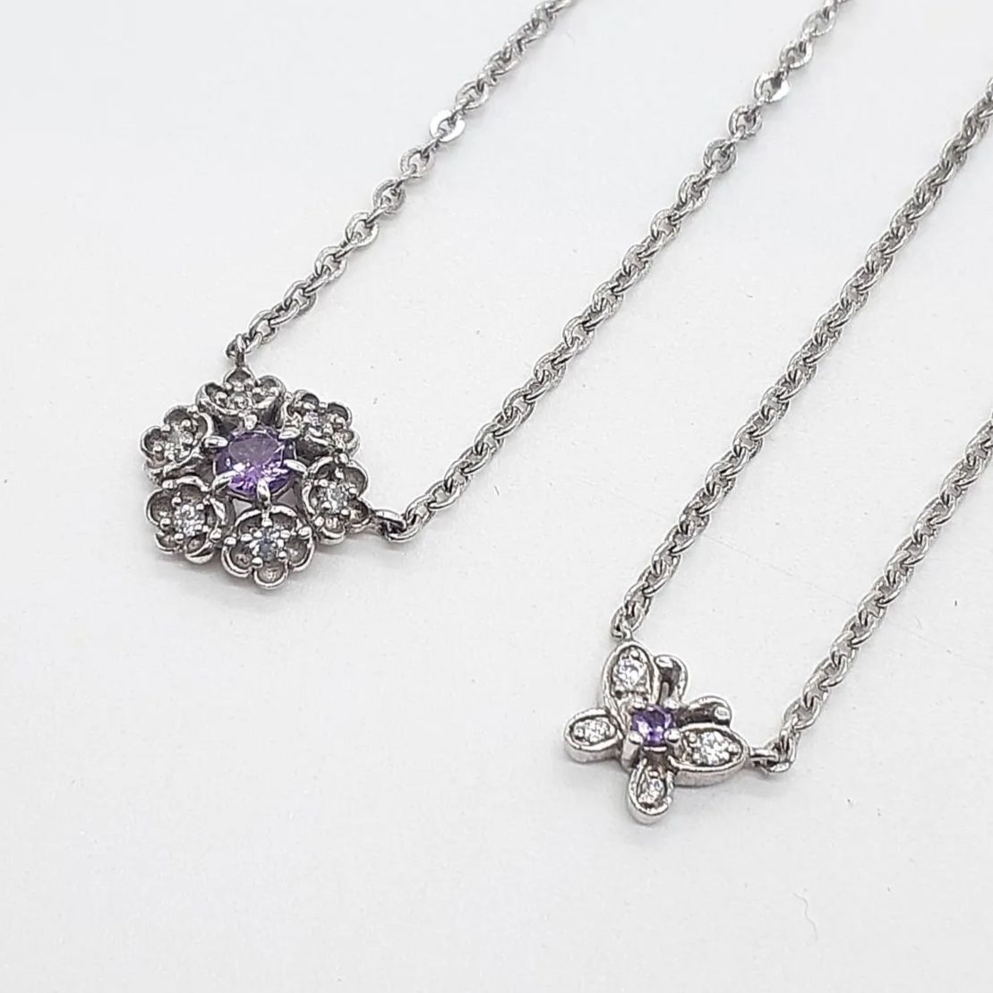 ANNA SUI アナスイ ネックレス 2連 SILVER 925 シルバー ジルコニア  