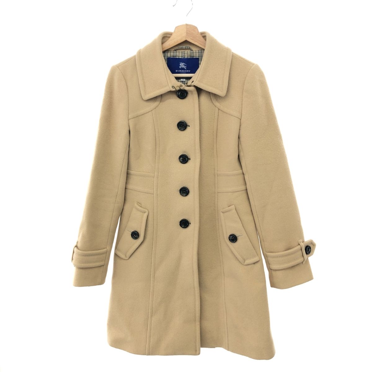 大人気】BURBERRY BLUELABEL アンゴラコート Aライン