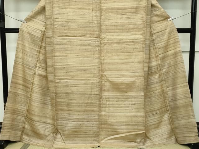 平和屋本店□極上 インド・アッサム 野蚕糸 手織 ムガシルク 横段文 反