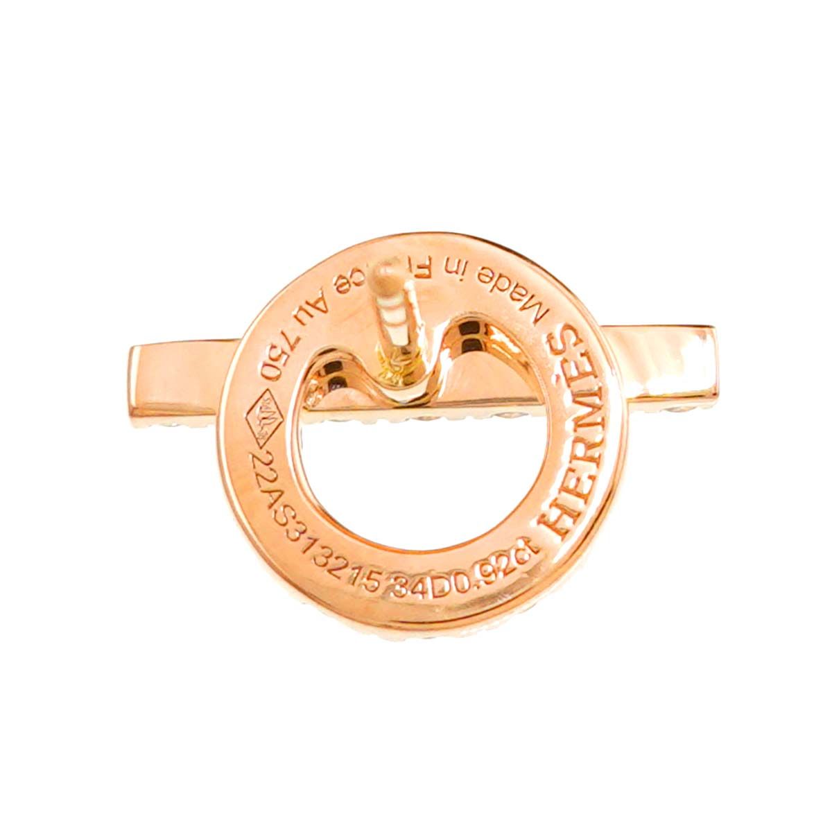エルメス HERMES フィネス ダイヤ 0.92/0.92ct ピアス K18 PG ピンク  