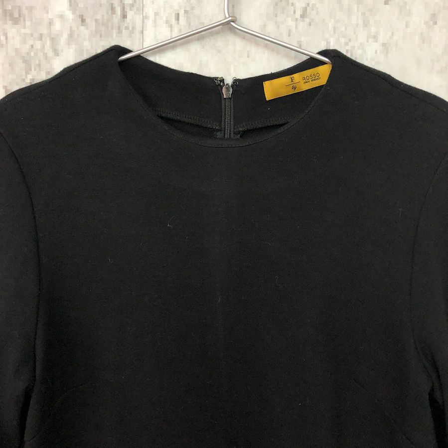 F by ROSSO エフバイロッソ 裾 フ ワンピース ブラック 38サイズ 〇