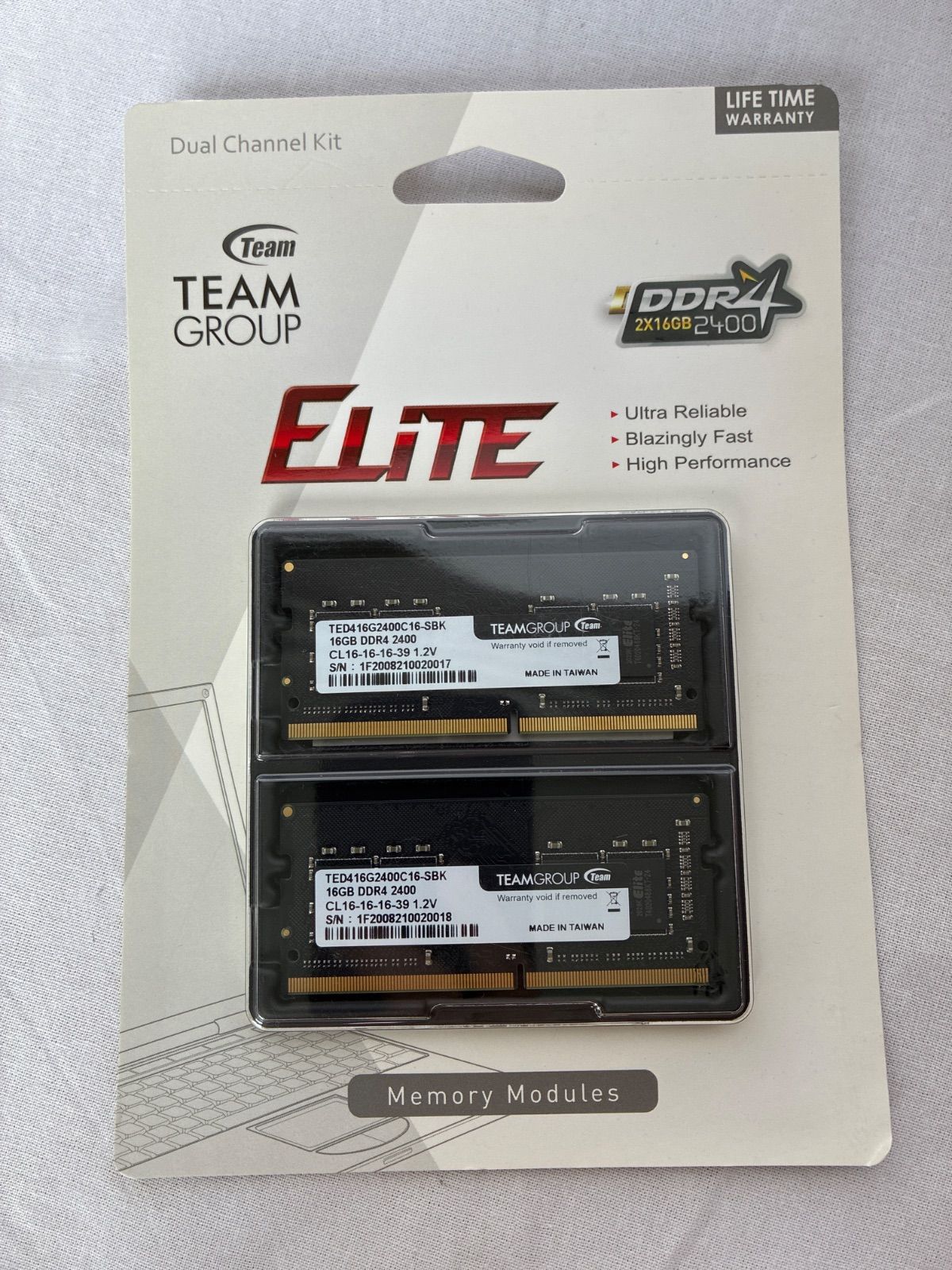 TEAM ELite DDR4 2400 16GB 2枚入り