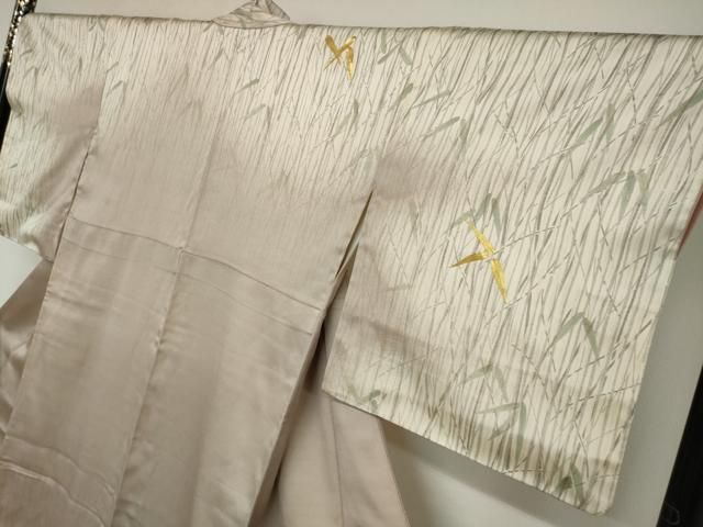 平和屋着物●訪問着　駒刺繍　笹竹文　金彩　正絹　逸品　DABD9111ud 平和屋着物○訪問着 作家物 駒刺繍 笹竹文 暈し染め 西武百貨店扱い