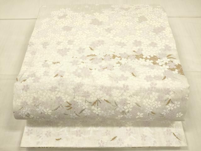 平和屋着物＊夏物 両方向 丸帯 枝花文 流水文草花文 草花文 格子草花文 銀糸 ほていやオリジナル 正絹 DAAX0180cm
