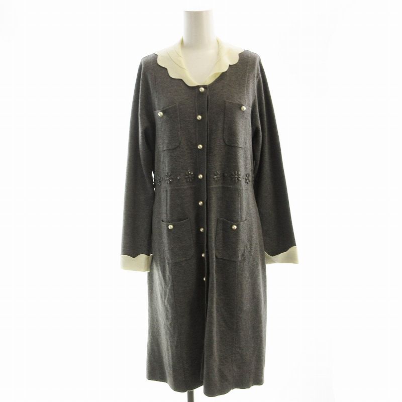 スーパービューティー Super Beauty ニットワンピース ロング ビジュー