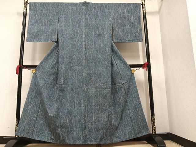 平和屋着物 上質な紬 麻の葉間道 正絹 逸品 BAAM1675xi(紬、お召)｜売買