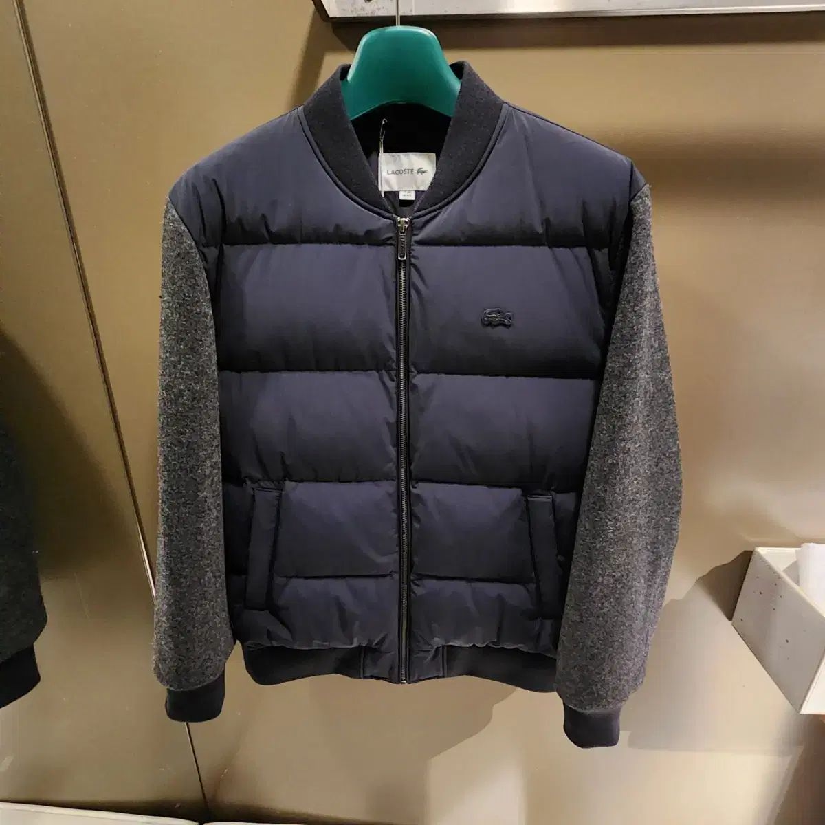 ラコステ メンズ ウール ジャージ ハイブリッド アウター ダウン