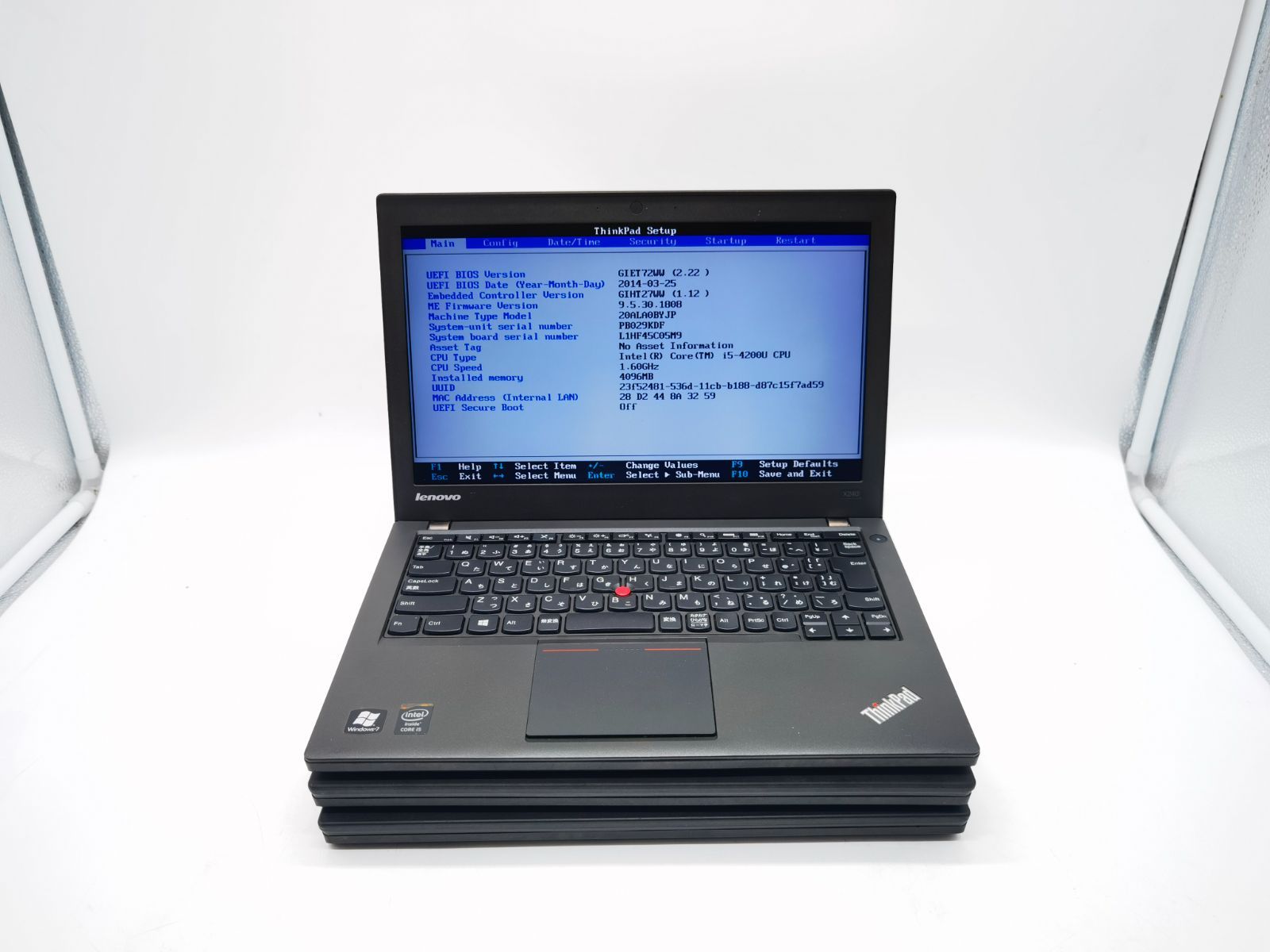 現状品 3台セット／Lenovo Thinkpad X240 ／Intel Core i5ー4200U 1.60 ...