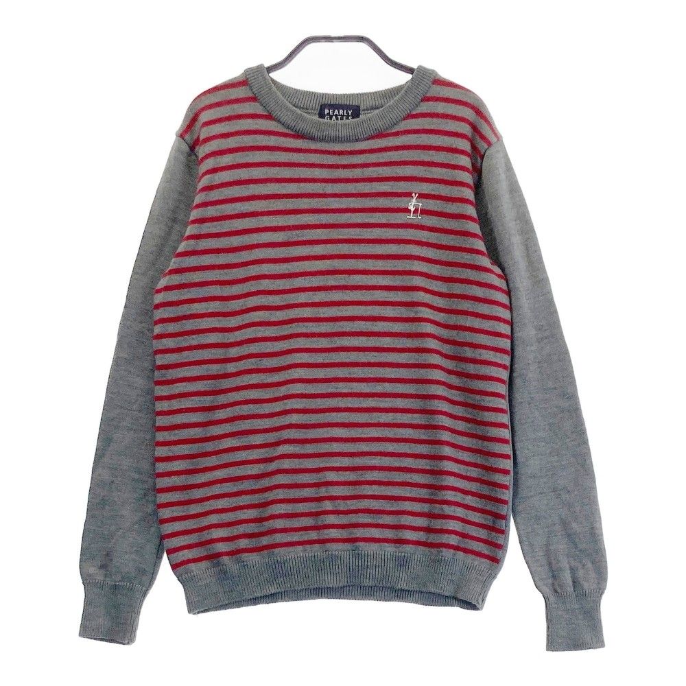 サイズ：1 PEARLY GATES パーリーゲイツ  ニットセーター ボーダー柄 グレー系 [240101304662] ゴルフウェア レディース ストスト
