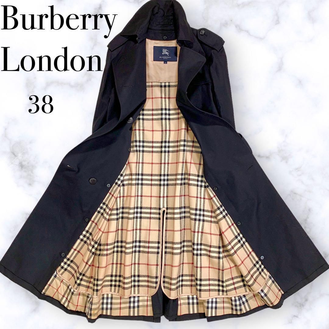 うまく撮影出来ずすみませんBURRBERRY  LONDON ノバチェック ライナー付　トレンチ　３８　黒