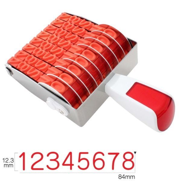 回転印 数字 番号用 初号 ゴシック体 8連 スタンプ 12.3mm×84mm 回転ゴム印 8連回転印 リピスター RS-8G0