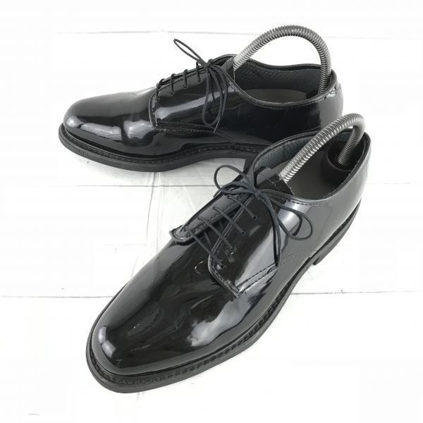80s-90s?/Vintage★USA製★キャップス★サービスシューズ/プレーントゥ【25.5程度/黒】グッドイヤー製法/ビブラムソール/エナメル加工◆G-109 80s-90s?/Vintage☆USA製☆キャップス☆サービスシューズ/プレーントゥ