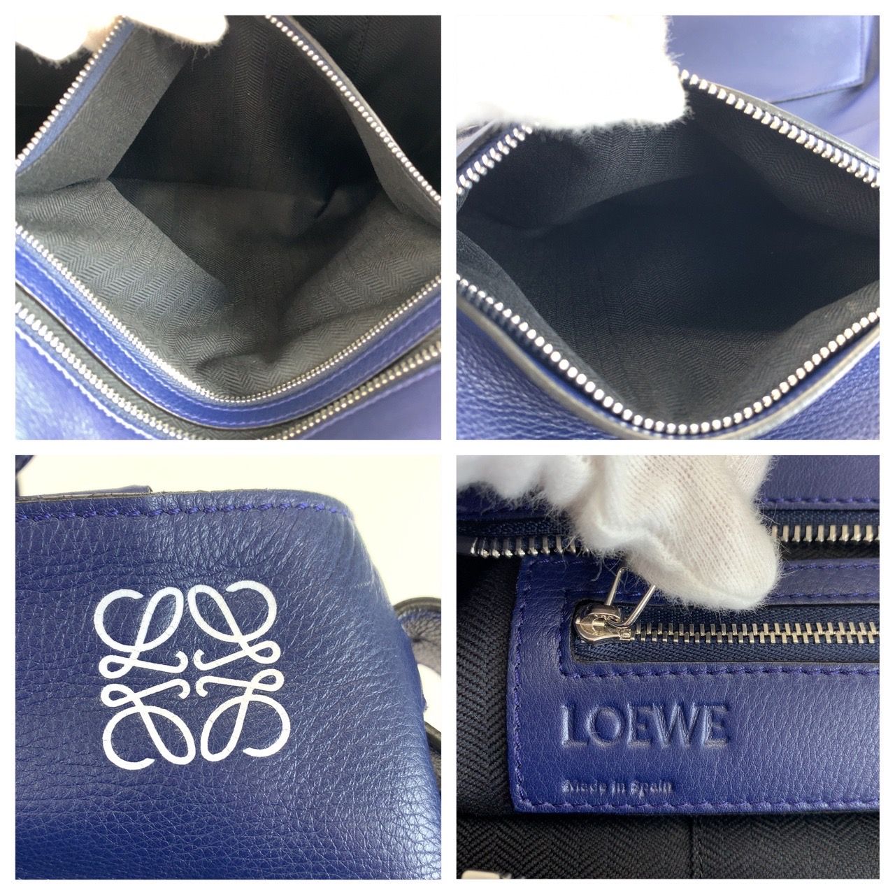 LOEWE ロエベ アントン シルバー金具 ネイビー ホワイト レザー ショルダーバッグ トートバッグ 2way メンズ 401150  【中古】【中古】 - メルカリ