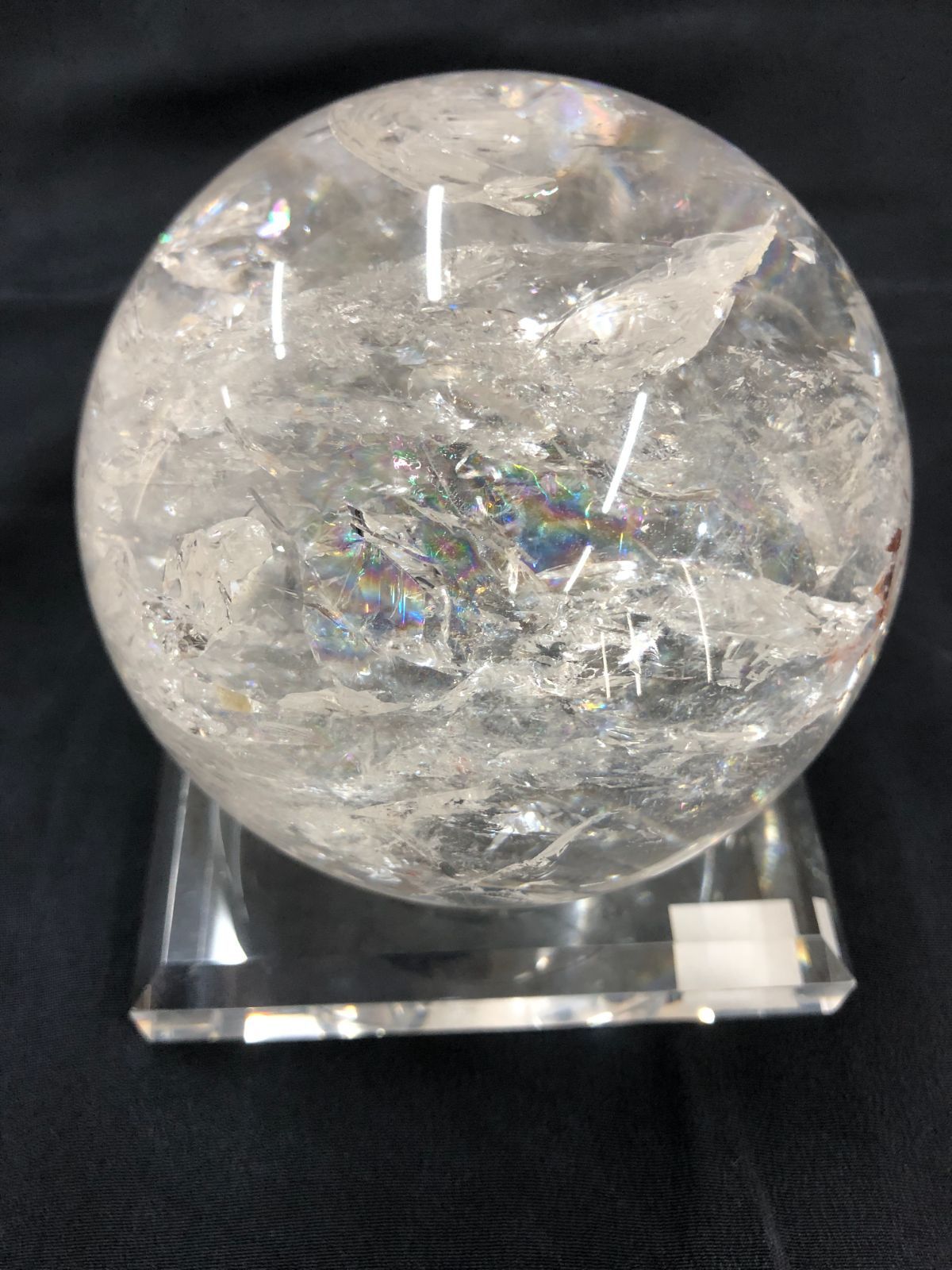 天然レインボー水晶丸玉 コリント産 100㎜