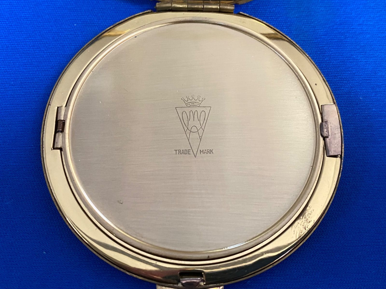 [デッドストック]昭和レトロ✴︎ヴィンテージ　シェル　コンパクト　化粧コンパクト SOLDOUT-コンパクト ミラー 鏡 シェル ヴィンテージ 70s | Blue