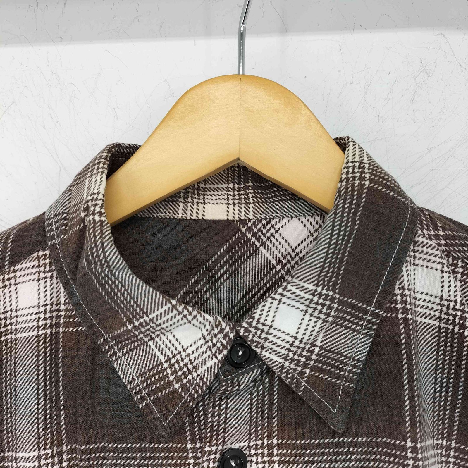 Number (N)ine 長袖ネルシャツ ブラック/ホワイトチェック Number (N)ine 長袖ネルシャツ ブラック/ホワイトチェック