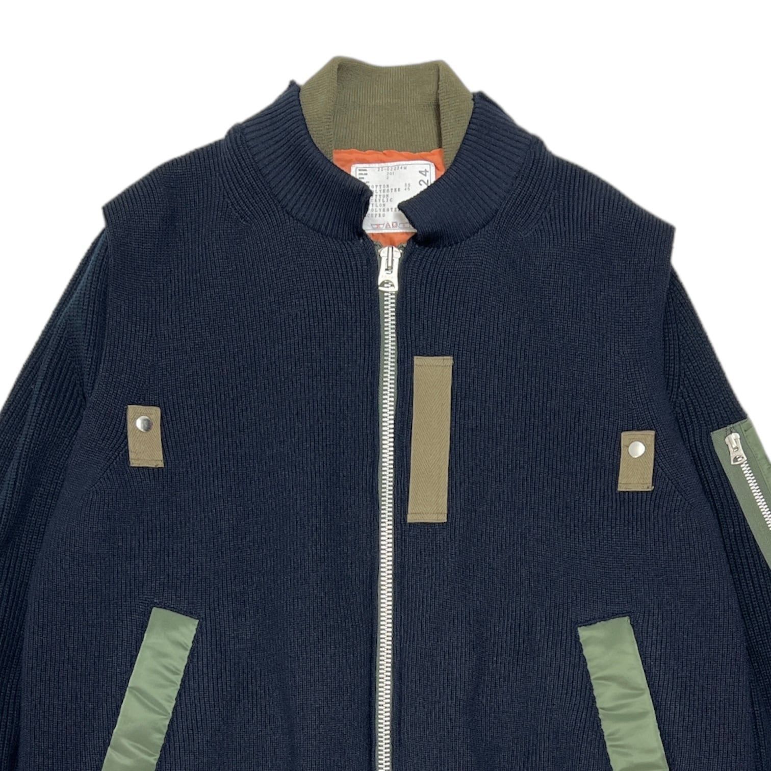 sacai knit blouson MA-1 docking