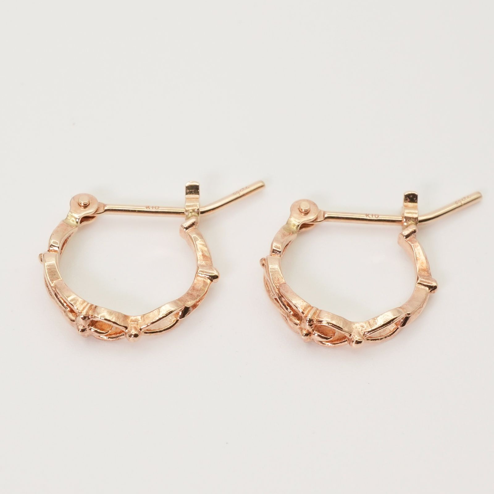 agete】K10 フープピアス agete K10 フープピアス ひねり K10フープ