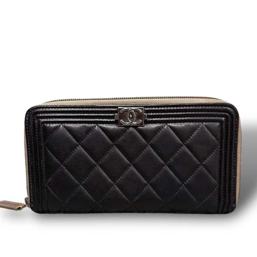 極美品 CHANEL シャネル ボーイシャネル 長財布 ラムスキン 極美品 CHANEL シャネル ボーイシャネル 長財布 ラムスキン