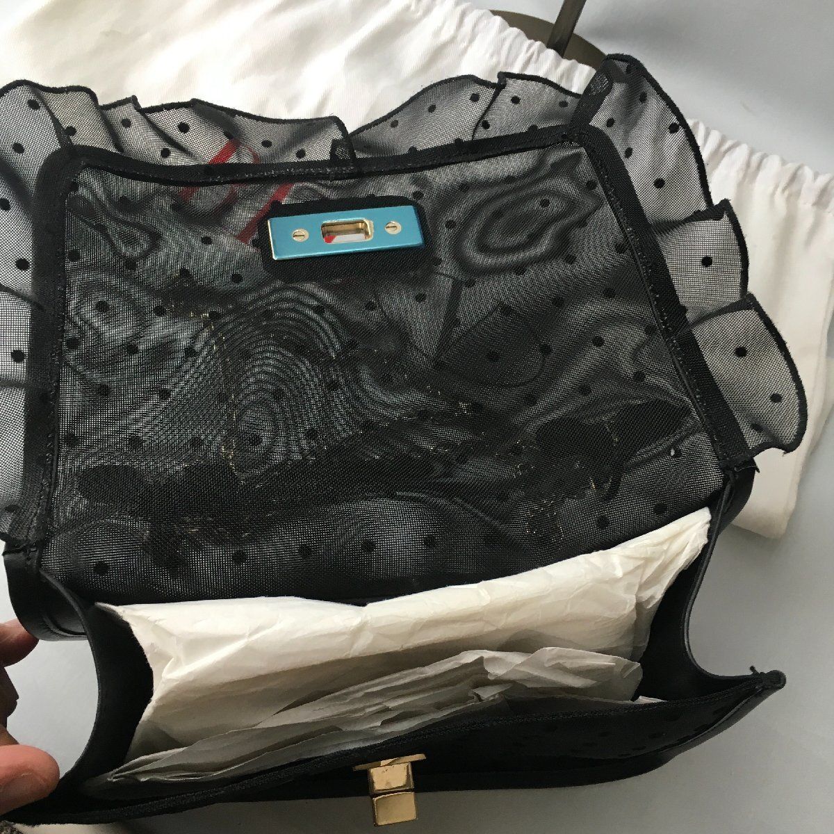 極美品RED VALENTINO ラフィア 2WAY ハンドショルダーバッグ valentino garavani - ヴァレンティノ スパイク ロックスタッズ