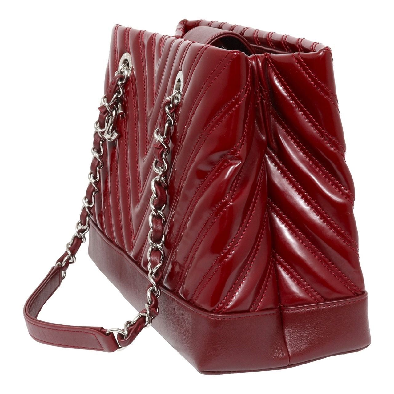 CHANEL シャネル Vステッチ シェブロン チェーン トートバッグ ワン 