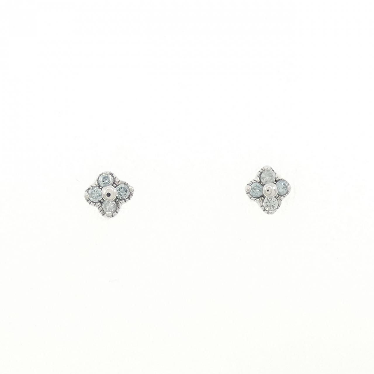 K14WG フラワー ダイヤモンド ピアス 0.06CT - メルカリ