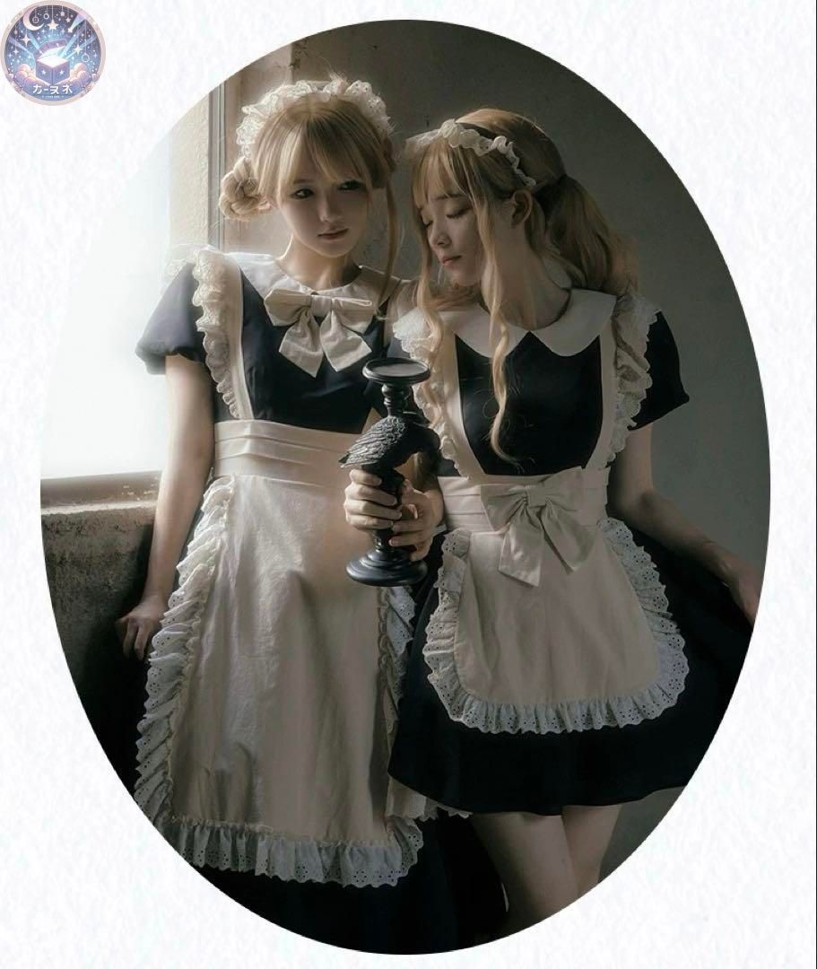 ♥ kiss kiss クラロリ メイド服セット ワンピース ショート丈 双子ロリ