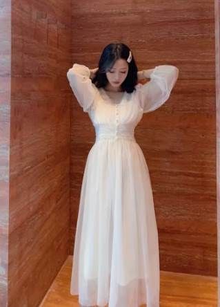 ワンピース シフォンワンピース フレアスカート ロングワンピース 重ね 