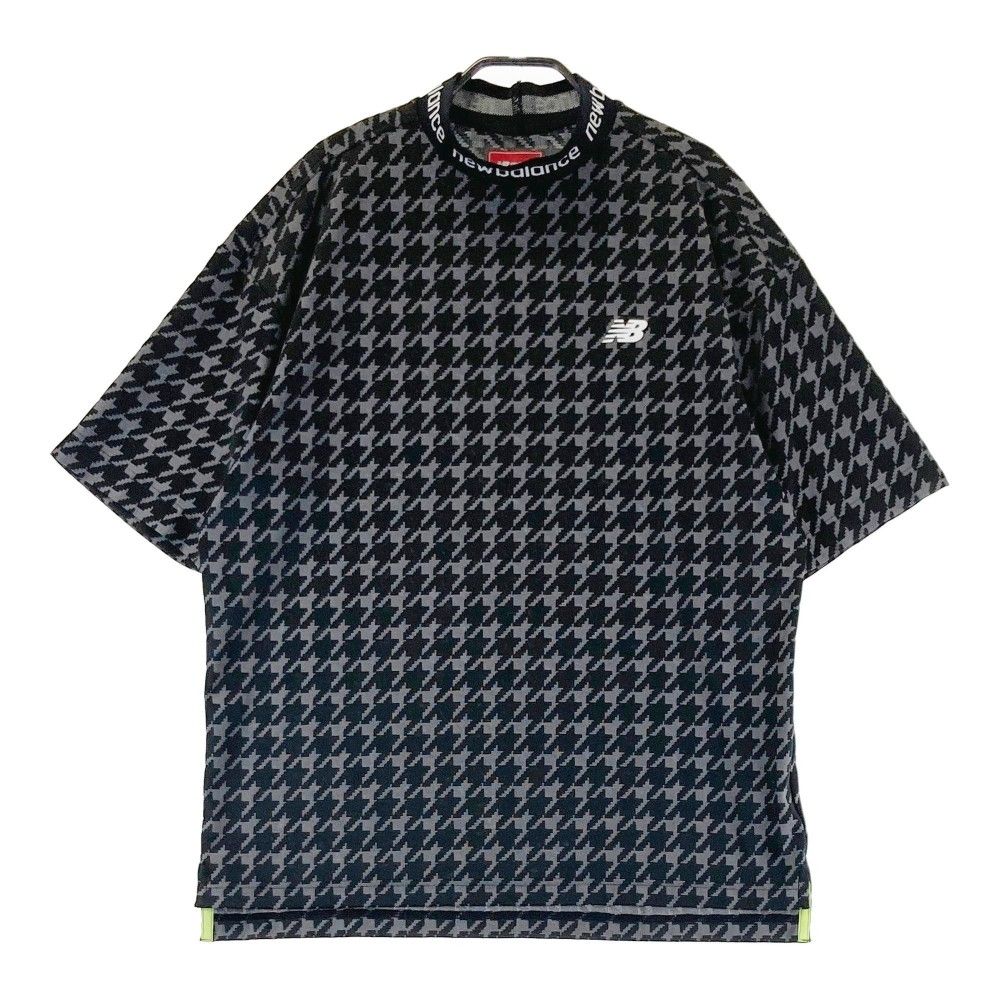 サイズ：6 NEW BALANCE ニューバランス 2024年モデル ハイネック 半袖Tシャツ 千鳥柄 ブラック系 [240101278974]# ゴルフウェア メンズ ストスト