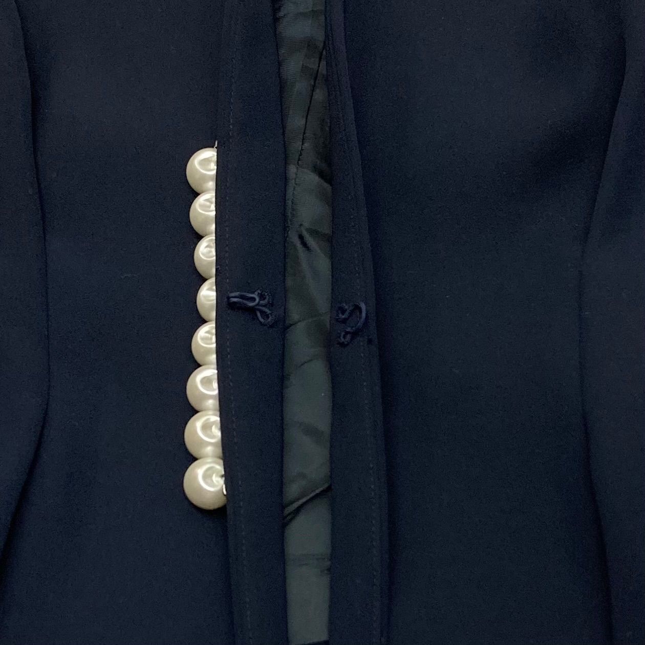 YOKO CHAN/ヨーコチャン】パール付ジャケット ネイビー40 YOKO CHANの