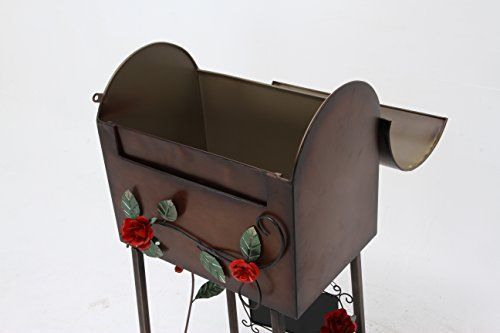 新品】 不二貿易 メールボックス ローズ 横型 ブラウン 棚付き