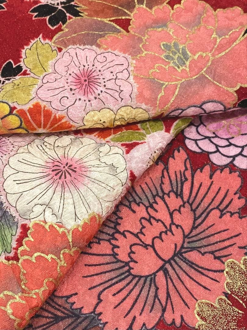 振袖 豪華 桐屋 翠山工房 金通し 金彩 絞り加工 身丈171cm 振袖 桐屋 翠山工房 絞り加工 辻ヶ花 豪華 金通し 金彩 身丈176cm