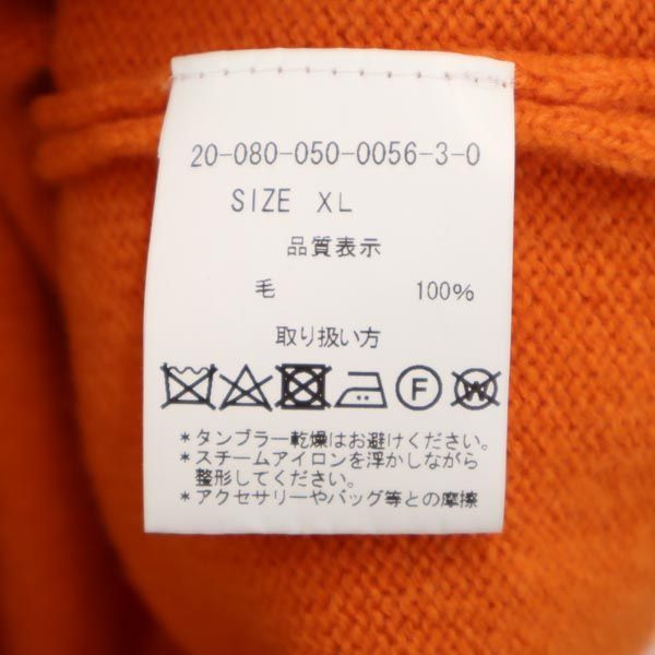 Mars Nnit wear イギリス製 ウール100％ ニット XL オレンジ  長袖 セーター メンズ   【230112】68cm肩幅