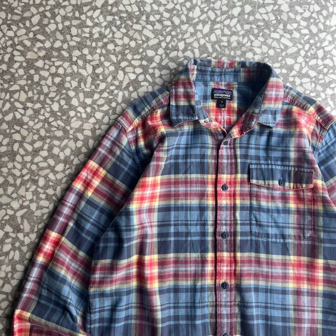 Patagonia ORGANIC COTTON check shirt オーガニックコットン 猫目 最高配色 ネルシャツ 古着アメカジM長袖 ユニセックス オールシーズン
