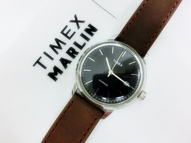 TIMEX MARLIN 黒文字盤 レザー腕時計 TW2T23000 - メルカリ