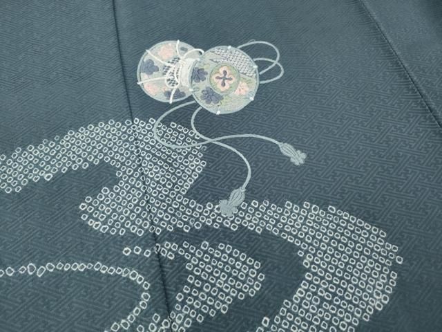 平和屋着物○訪問着 絞り 刺繍 道長草花文 金彩 正絹 逸品 AAAZ7450zg