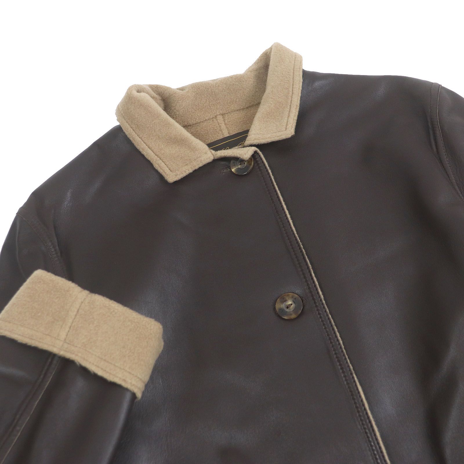 美品□Loro Piana ロロピアーナ 羊革 裏カシミヤ100
