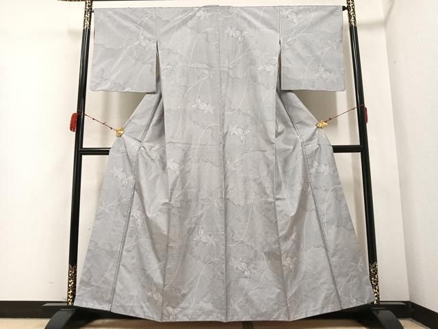 平和屋着物●本場大島紬　白大島　一元7マルキ　総絣　吉祥花唐草文　正絹　逸品　AABB3677ph 平和屋着物○本場大島紬 白大島 一元7マルキ 総絣 吉祥花唐草