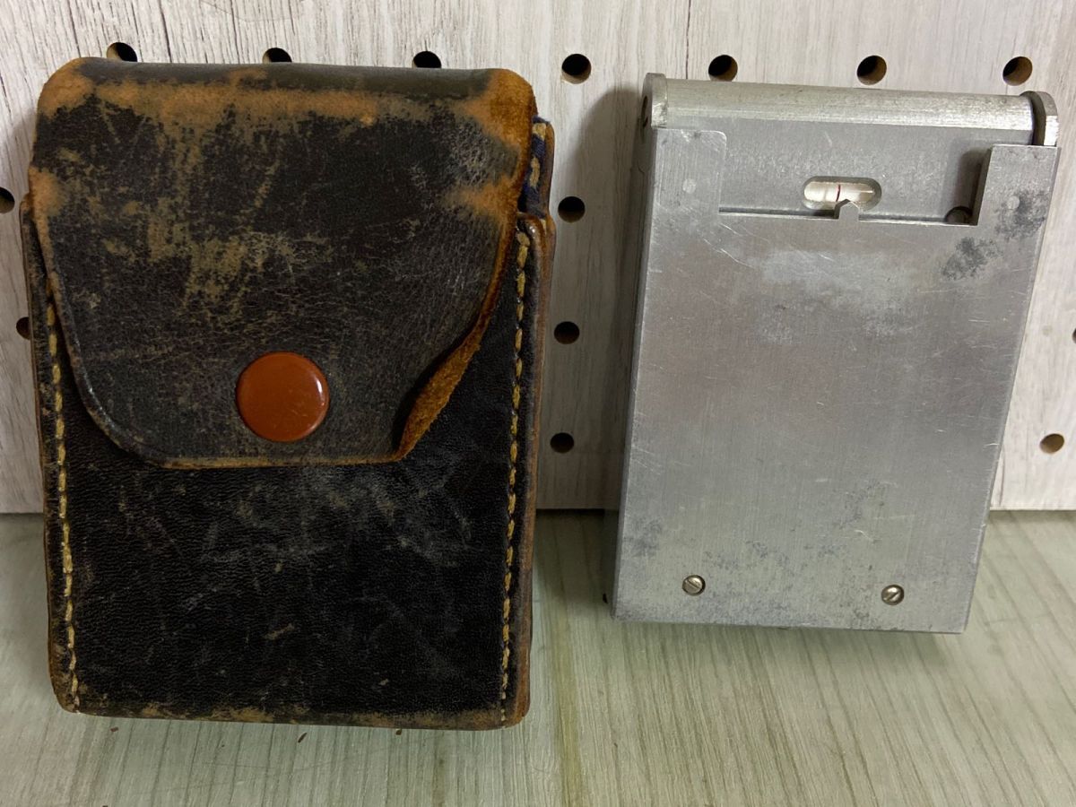 3- 昭和測器 深田式 クリノメーター クリノコンパス 地質調査 深田地質研究所 傾斜儀 水平器 SHOWA SOKKI 本革ケース入 傷 汚れ有り